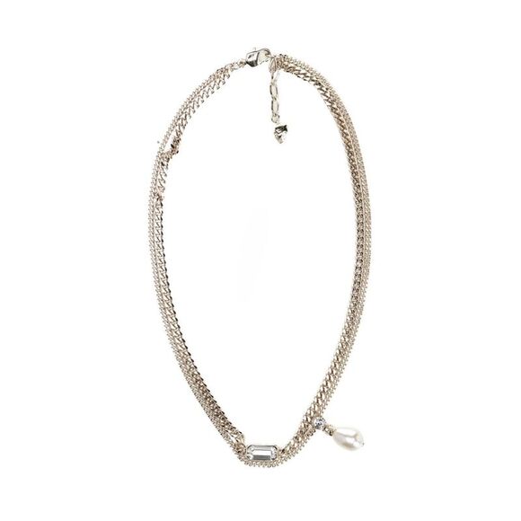 Mcqueen Women Skull Necklace With Crystals